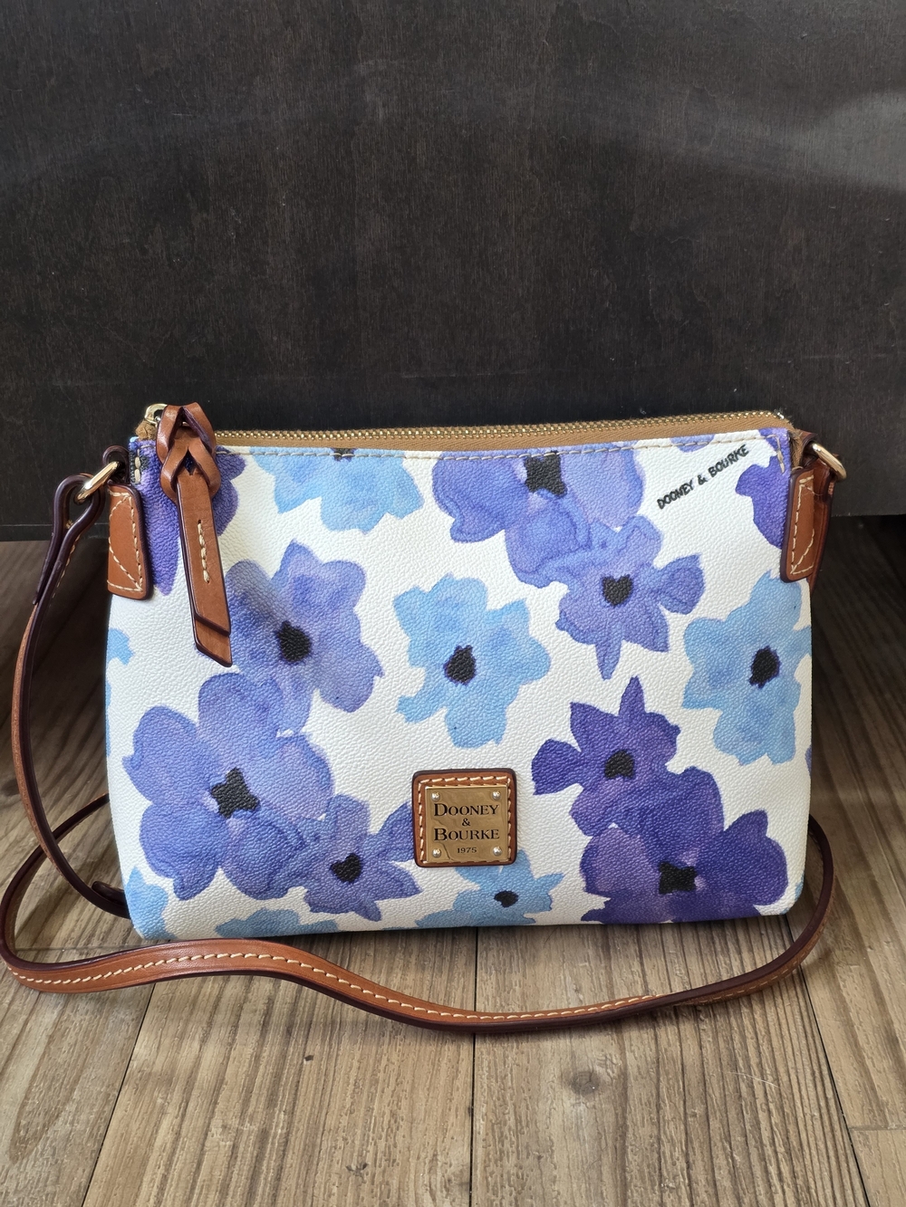 Dooney & Bourke Blue & Purple Floral Crossbody